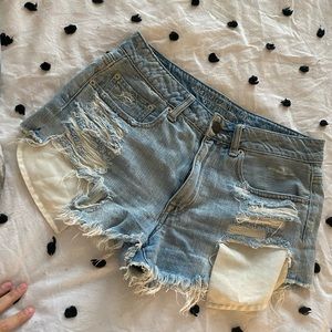 American eagle high rise jean shorts